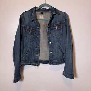 J Crew Womens Denim Jacket Blue Jean Trucker Style Size X Small